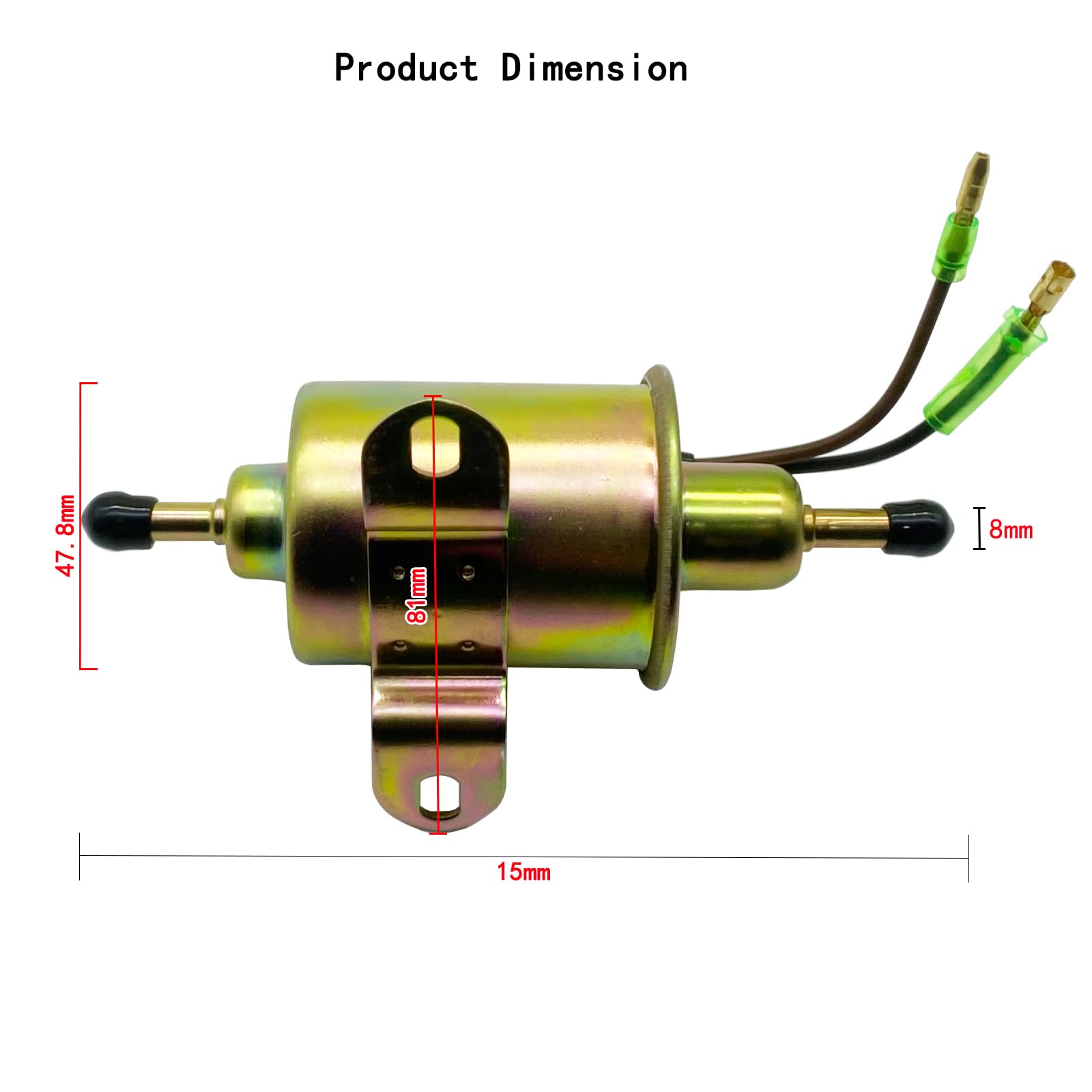 Electric Fuel Pump Inline Fuel Transfer Pump Universal Low Pressure Gas Diesel Fuel Pump for Motorcycle Carburetor Lawn Mower Trucks Boats