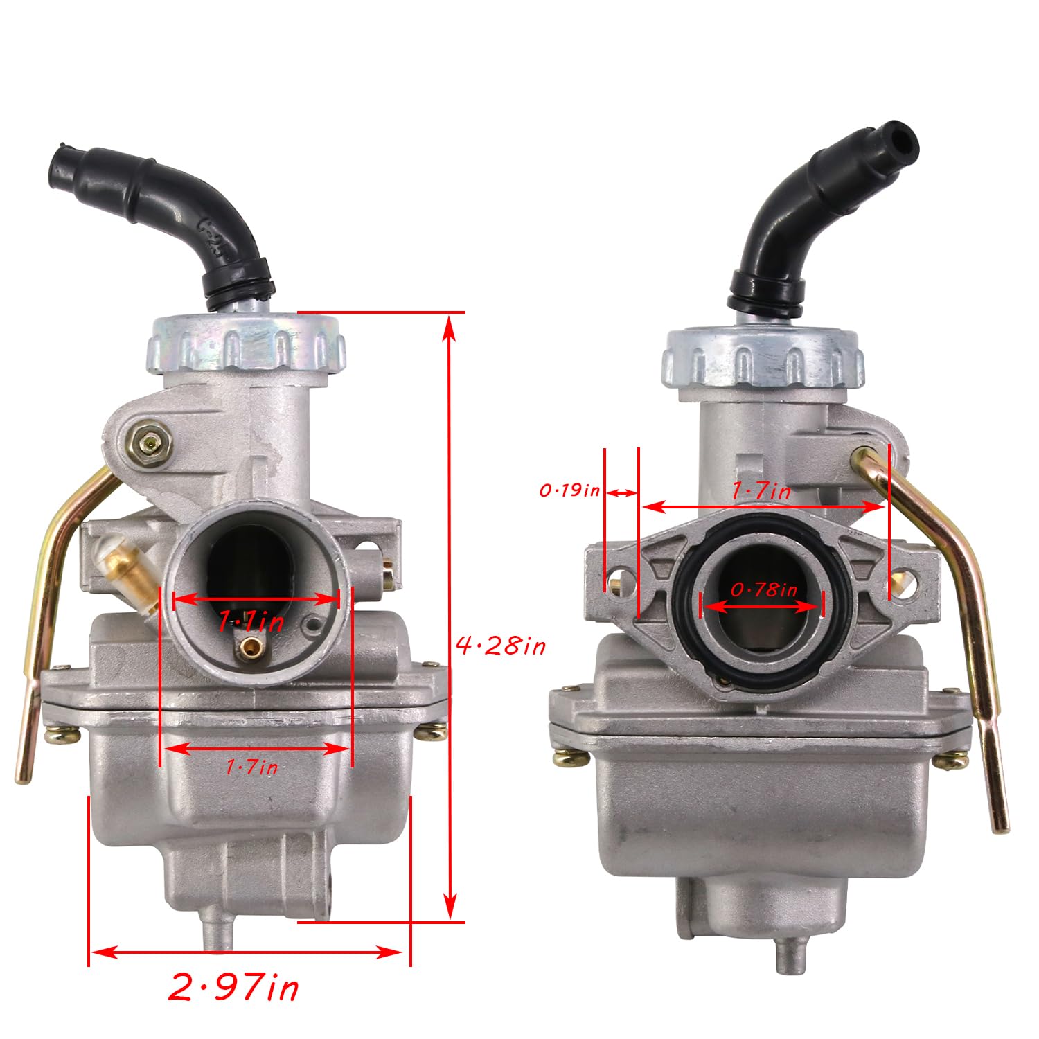 HOOAI PZ20 Carburetor for Kazuma Baja 50cc 70cc 90cc 110cc 125cc TaoTao 110B NST SunL Chinese Quad 4 Stroke ATV 4 Wheeler Go Kart Dirt Bike Honda CRF50F XL75 CRF80F XR50R with Air Fuel Filter