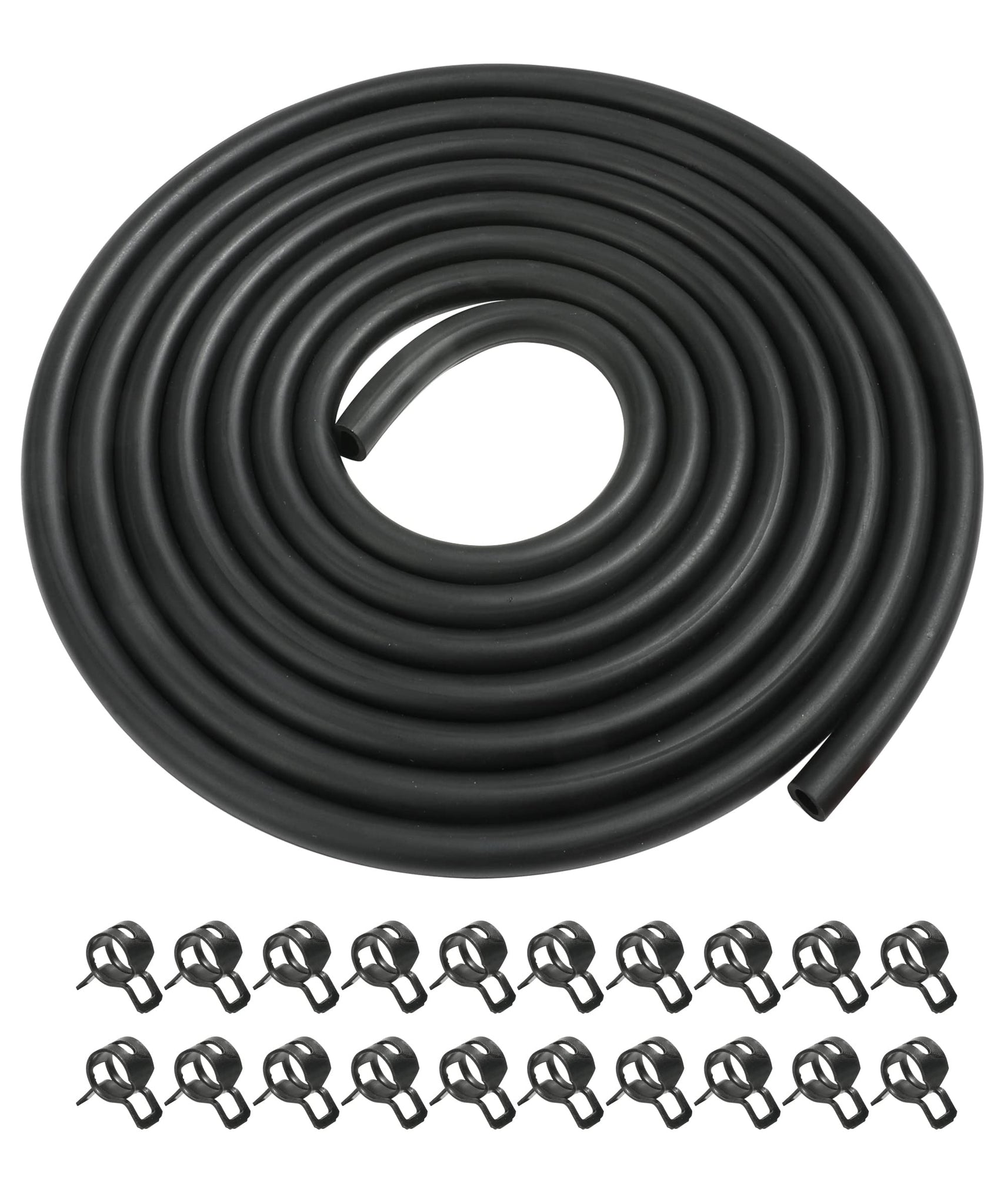 ESEWALAS 20pcs Fuel Line Kit,9.85 Feet 1/4 Inch ID Fuel Line Hose,2/5" (11mm) ID Hose Clamps,Suitable For Motorcycle Small Engines,Tractors,Mowing Machine,Snow Machine.